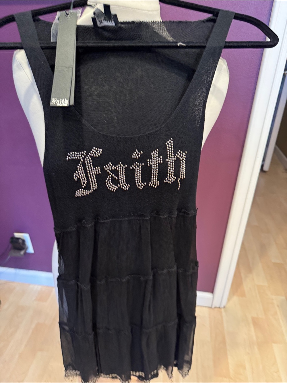 Black Studded Tiered Sleeveless Tunic
